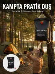 Taşınabilir Kamp Duşu Solar Isıtmalı 20 Litre Su Kapasiteli Hijyen Çözümü Yeni Nesil