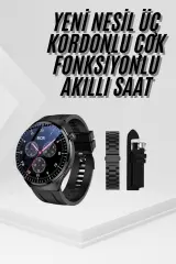Amoled Ekran Metal Deri Silikon Kordonlu Uyku ve Sağlık Takibi