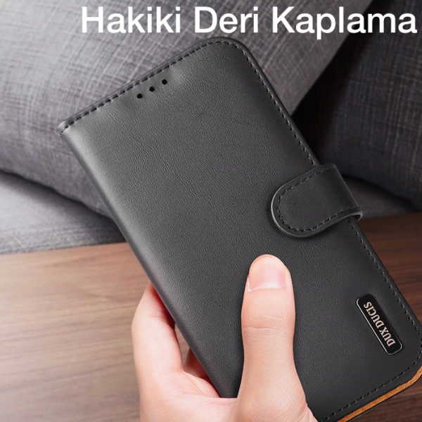 Dux Ducis iPhone 13 Pro Kılıf Mıknatıslı Cüzdanlı Deri Kılıf Hivo Series-(5775)