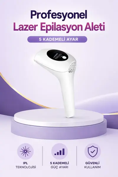 IPL Lazer Epilasyon Aleti 5 Kademeli Güç Ayarlı