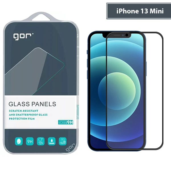 GOR iPhone 13 Mini 5.4 9D Hardening Tempered Full Cam Ekran Koruyucu-(5775)