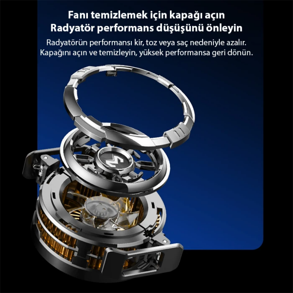 MEMO CX08 iOS Android Soğutucu 15W Manyetik + Arka Klips 2'si 1 Arada Yarı İletken Soğutma Fanı Radyatörü-(5775)