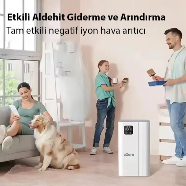 EZERE FullClean Pro Have Temizleme Cihazı 350 CADR LED ekran iyon ve sessiz çalışma ile toz duman poleni %99.9 filtreler. Temiz hava-(5775)