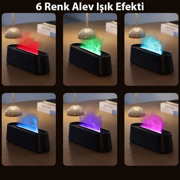 Ezere A3 Ev ve Ofis için Alev Difüzörü ve Ultrasonik Hava Nemlendici-(5775)