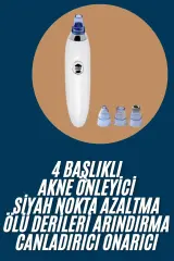 Yeni Nesil Vakumlu Pilli Siyah Nokta ve Yüz Temizleme Cihazı 4 Başlıklı