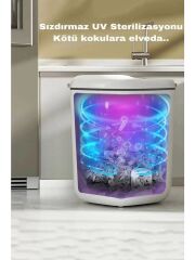VeraGlobe Akıllı Sensörlü Çöp Kovası 20 L UV Işık Antibakteriyel Koku Geçirmez Otomatik
