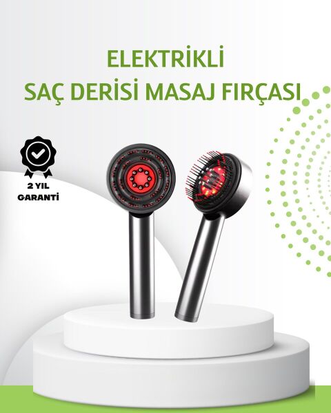 Şarjlı Saç Derisi Masaj Cihazı Kırmızı Işık ve 3D Tarak Dişli
