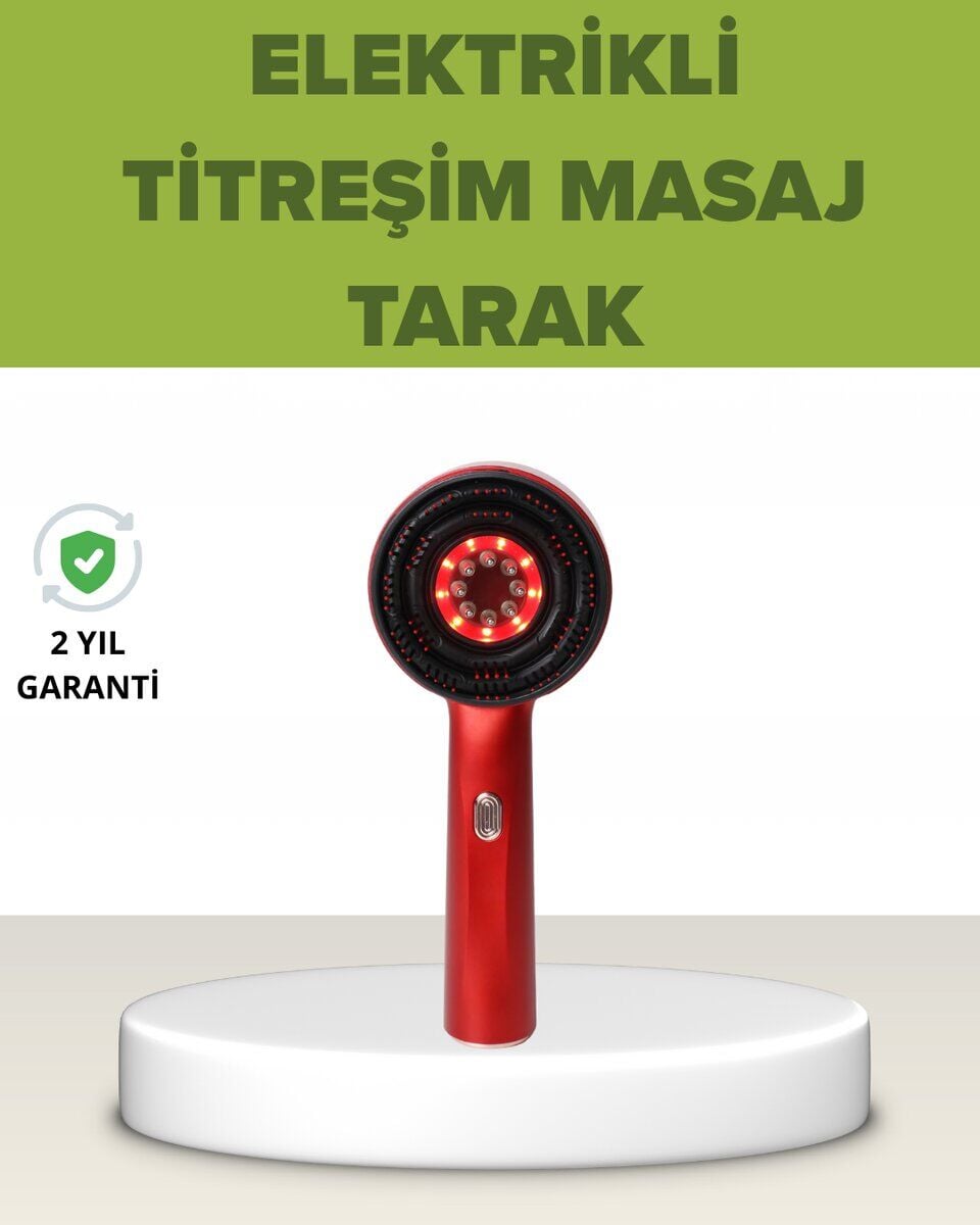 Elektrikli Titreşim Masaj Tarak Kırmızı Işık Terapi
