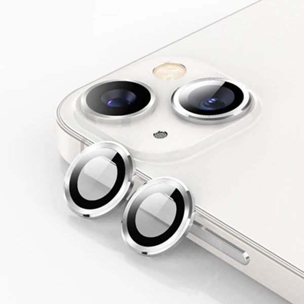 ALLY İPhone 13 - 13 Mini 3D Metal Çerçeveli Kamera Lens Koruyucu-(5775)
