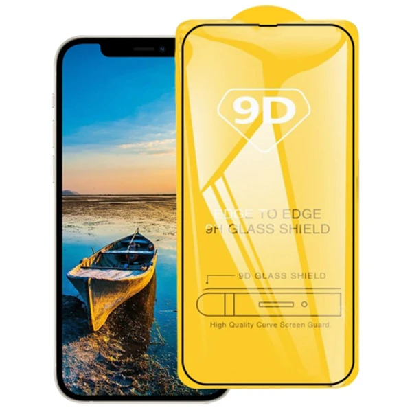 Ally iPhone 13 Pro Max 6.7 Full Glue-Tempered Cam Ekran Koruyucu-(5775)