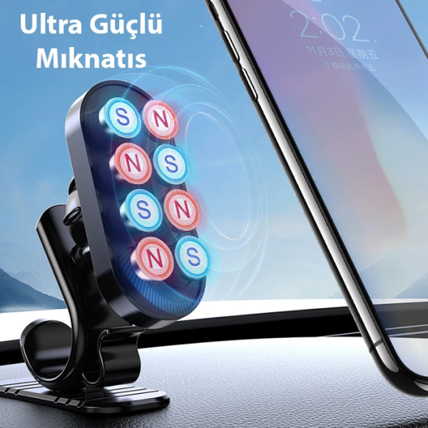 ALLY Araç içi Mıknatıslı Torpido Üstü Cep Telefonu Tutucu-(5775)