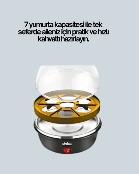 Elektrikli Yumurta Pişirme Makinesi 7 Yumurta Kapasiteli