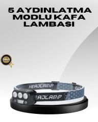 USB Şarjlı LED Kafa Lambası 300 Lümen Güç Göstergeli