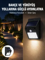 Kablosuz Solar LED Lamba | Bahçe Veranda Merdiven Işığı Otomatik Aç-Kapa Sensörlü Yeni Nesil