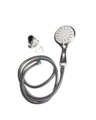 Spiral Hortumlu 4 Kademeli Krem El Duşu Başlığı Banyo Duş Seti