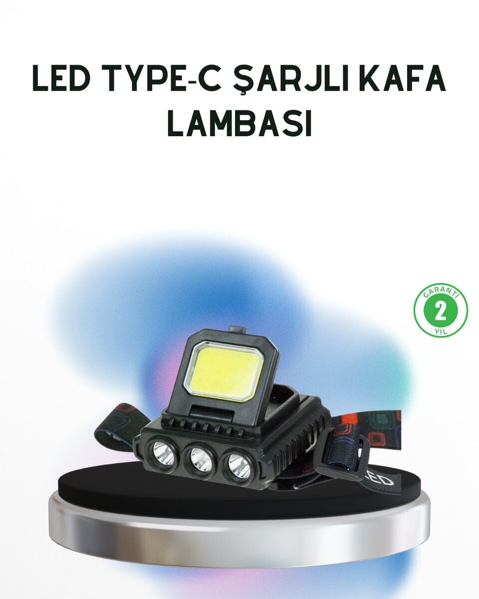 Şarjlı LED Kafa Lambası 800 Lumen COB XPE Ayarlanabilir Başlıklı
