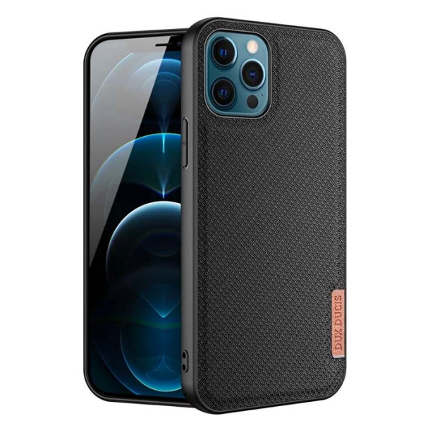 Dux Ducis Fino Serisi iPhone 12 Pro Max Kılıf Premium Dokuma Silikon Kılıf-(5775)