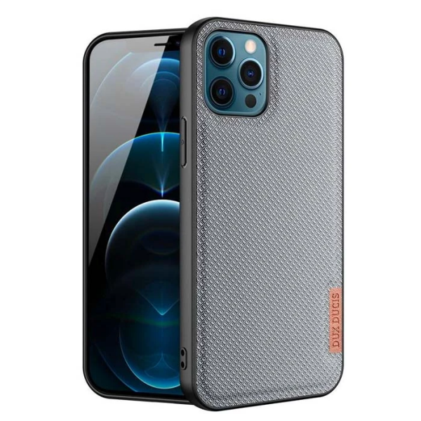 Dux Ducis Fino Serisi iPhone 12 Pro Max Kılıf Premium Dokuma Silikon Kılıf-(5775)