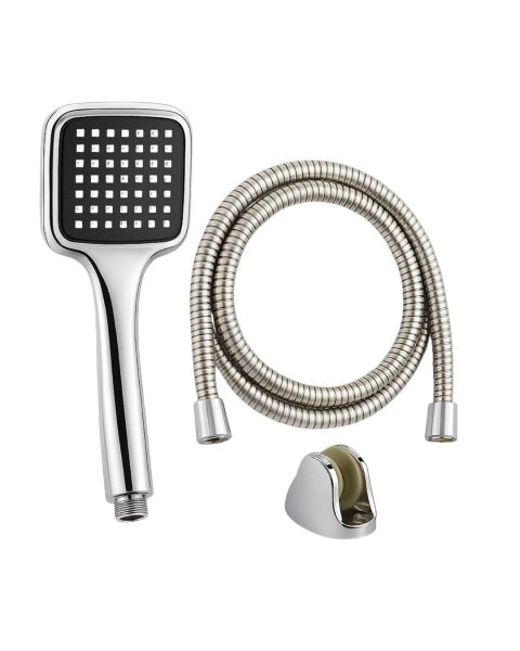 Çok Fonksiyonlu Siyah El Duşu Seti Spiral Hortum ve Duş Askısı Banyo Duş Başlığı