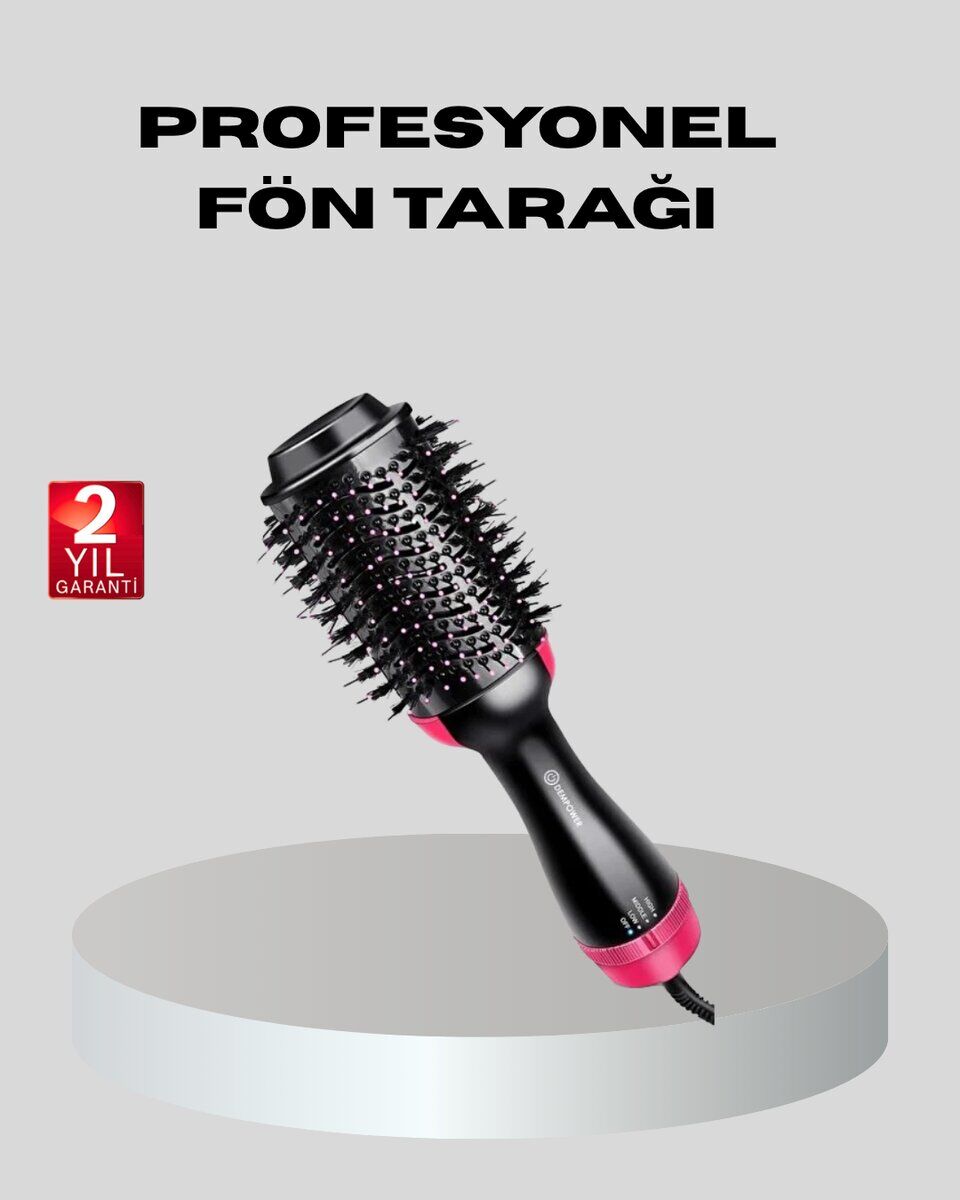 1200W Fön Tarağı – 3 Isı Ayarı Negatif İyonlu Hızlı ve Pürüzsüz Sonuç