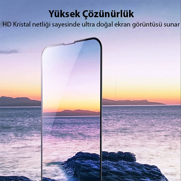 Baseus iPhone 13 Mini 0.23mm Full Kavisli Ekran Koruyucu Cam 2 Adet-(5775)