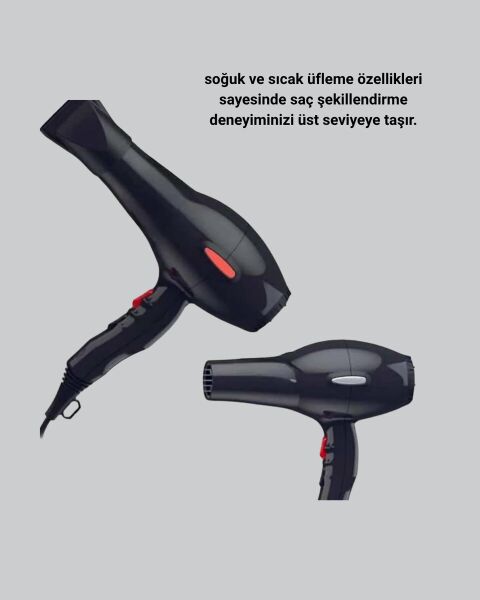 Profesyonel 2200W Fön Makinesi – AC Motorlu Hızlı Kurutma Hafif Tasarım