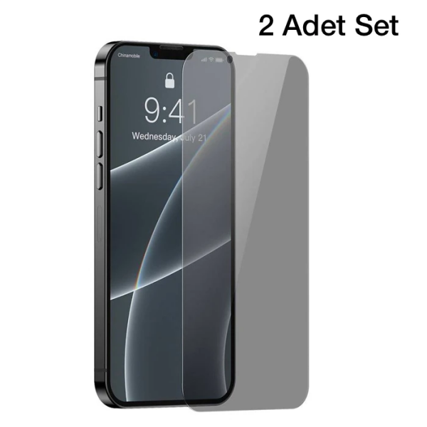 Baseus iPhone 13 Mini Privacy Hayalet Cam Ekran Koruyucu 2 Adet Set-(5775)