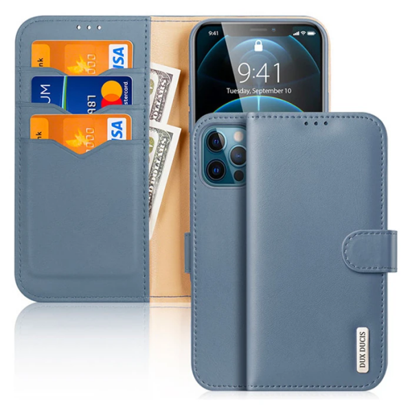 Dux Ducis iPhone 12 Pro Max Kılıf Mıknatıslı Cüzdanlı Deri Kılıf Hivo Series-(5775)