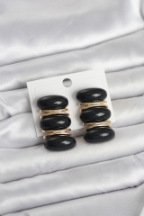 Siyah Vintage Model Gold Renk Kadın Küpe 5886