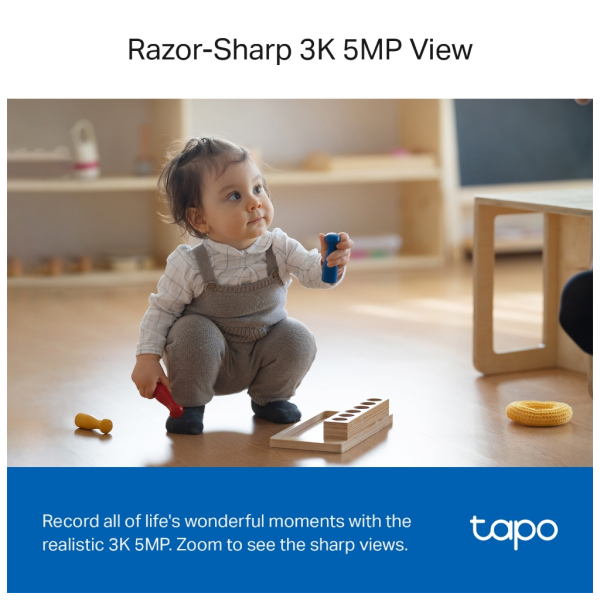 TP-LINK Tapo TC74 (C230) 3K 50Mpix İç Mekan WiFi 12Mt. Gece Görüşü 360 Dönüş İki Yönlü Ses Güvenlik Yapay Zeka Destekli Kamera(1923)