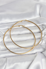 316L Çelik Gold Renk 80 mm Kadın Halka Küpe 5886