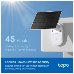 TP-LINK Tapo TC82 KIT (C410 KIT) 2K 30Mpix Dış Mekan IP65 WiFi 9Mt. Renkli Gece Görüşü İki Yönlü Ses Güneş Enerjili Güvenlik Kamerası Kiti(1923)