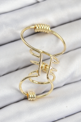 Pirinç Halkalı Model Gold Renk Kıkırdak Küpe 5886