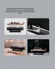 Dekoratif Gemi Modeli 7 Renk Işıklı Hava Nemlendirici ve Oda Kokusu Difüzörü Yeni Nesil