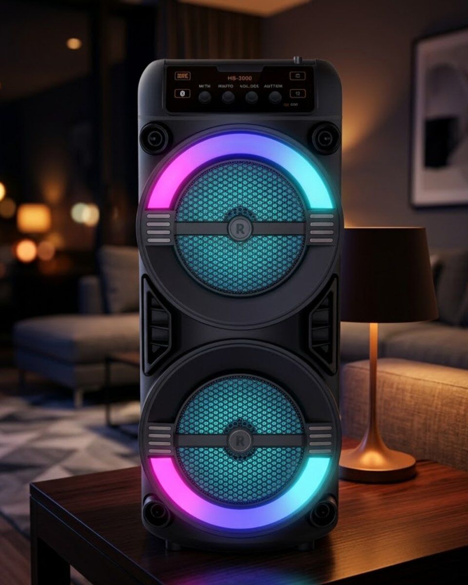 RGB Işıklı Bluetooth Hoparlör Kablosuz Taşınabilir Stereo Speaker