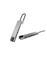 Type C Hub Çoklayıcı 8 Port USB HDMI RJ45 Kart Okuyucu