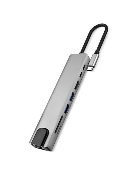 USB C Çoklu Port Adaptör HDMI USB Ethernet SD Kart Hub
