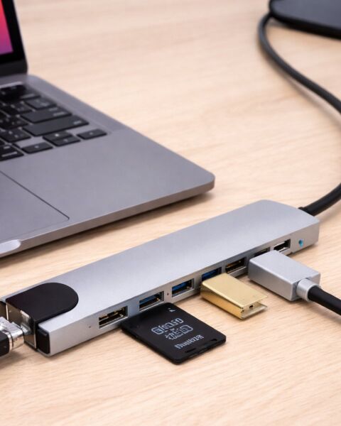 USB C Çoklu Port Adaptör HDMI USB Ethernet SD Kart Hub