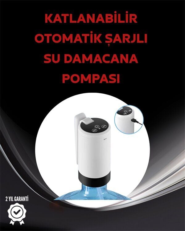Otomatik Şarjlı Damacana Pompası Ev Ofis Kamp Kullanım
