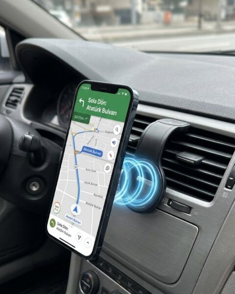 Araç İçi Manyetik Telefon Tutucu Alüminyum Gövdeli Navigasyon Standı