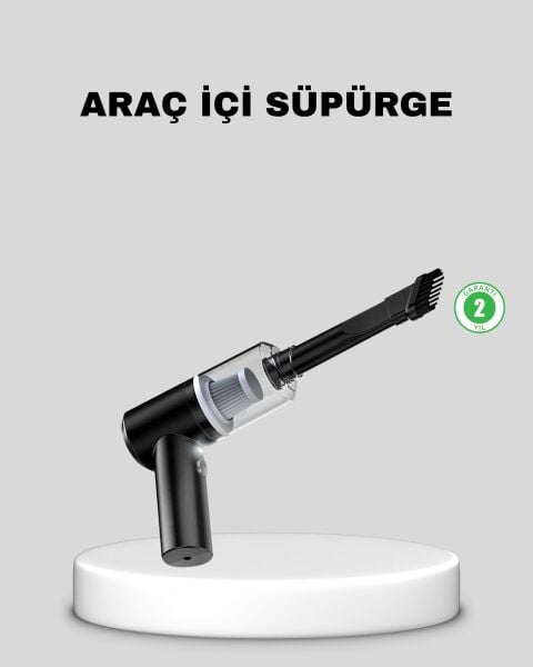 Mini Şarjlı Araç Süpürgesi – 120W Güçlü Motor 5500PA Vakum Emiş Yıkanabilir Filtre
