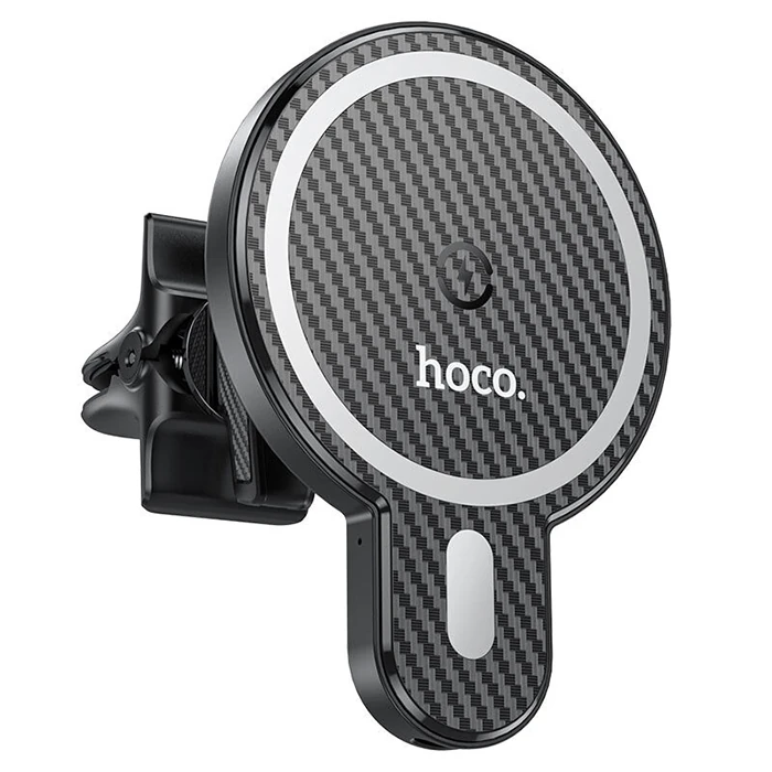 HOCO CA85 Araç Havalandırma Bölmesi 15W Kablosuz Hızlı Şarj Telefon Tutucu-(5775)
