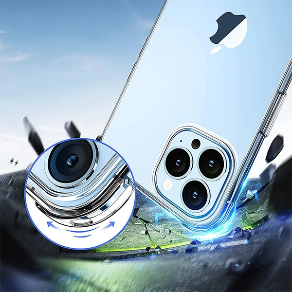 iPhone 13 Pro Max 6.7inç Shockproof Darbe Emici Silikon Kılıf-(5775)