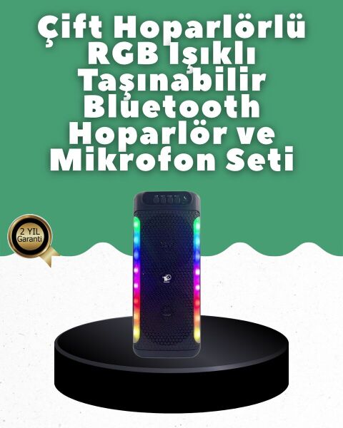 Yüksek Ses Güçlü Kablosuz Hoparlör  Karaoke Mikrofonlu