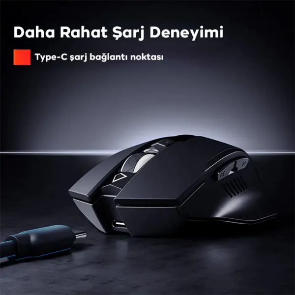 İNPHİC PM6 Kablosuz Fare Şarj Edilebilir Sessiz Kullanım 2.4G 500 mAh USB Mouse-(5775)