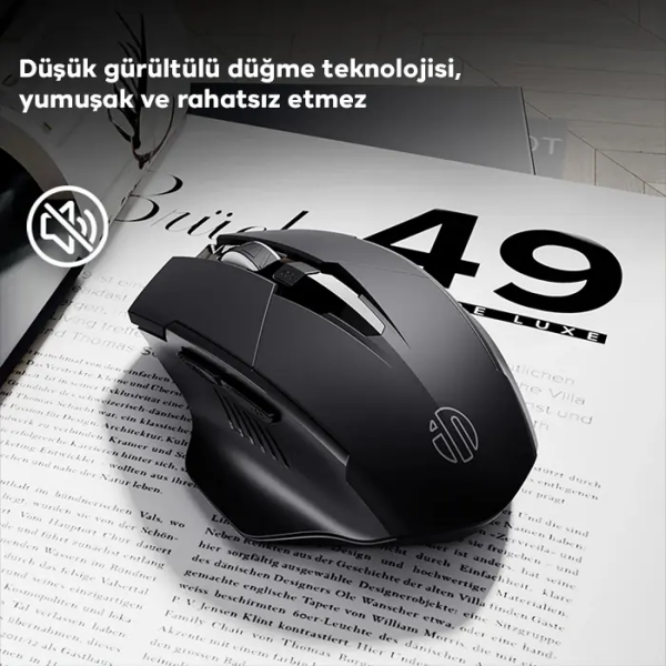 İNPHİC PM6 Kablosuz Fare Şarj Edilebilir Sessiz Kullanım 2.4G 500 mAh USB Mouse-(5775)