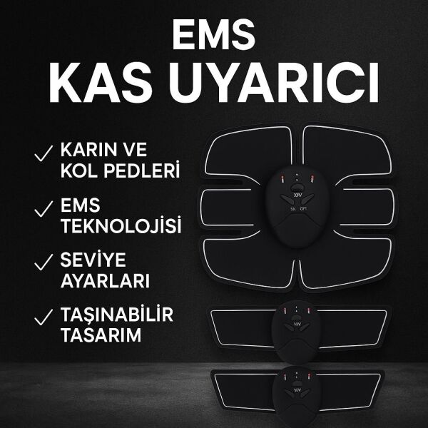 Titreşimli EMS Spor Aleti Karın Kol ve Bacak Kas Yapma Cihazı 2025 Model