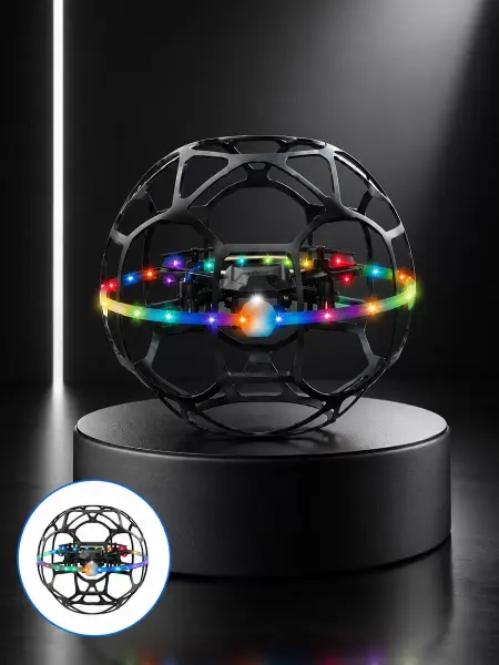 Şarjlı Futbol Topu Tasarımlı Mini Drone LED Aydınlatmalı Akıllı
