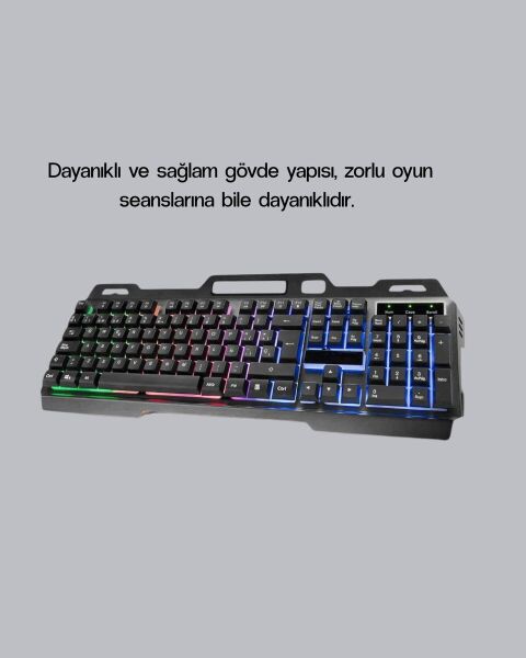 RGB Işıklı Oyuncu Klavye Mouse Seti – Türkçe Q Ayarlanabilir DPI Ergonomik ve Dayanıklı Tasarım