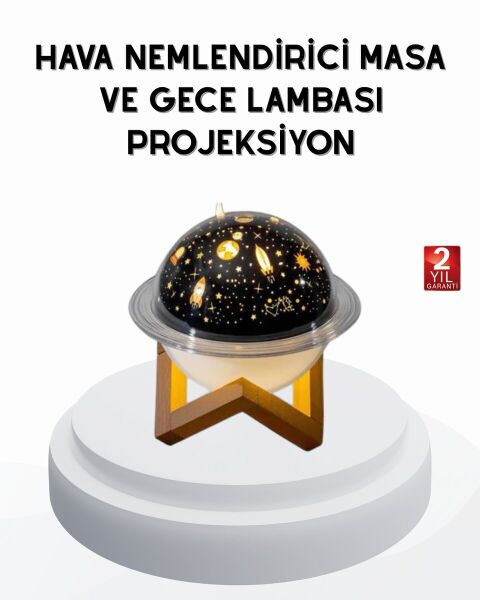 USB Mini Hava Nemlendirici ve Projeksiyon Lamba – Taşınabilir Sessiz Dekoratif Aromaterapi Cihazı